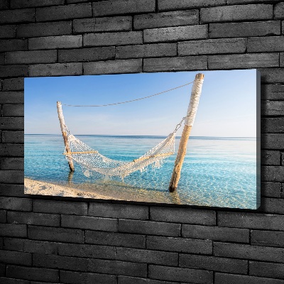 Tableau sur toile Hamac en bord de mer