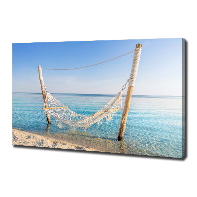 Tableau sur toile Hamac en bord de mer