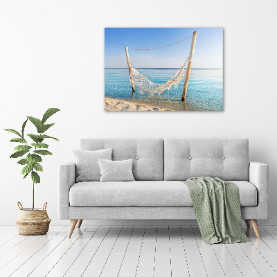 Tableau sur toile Hamac en bord de mer