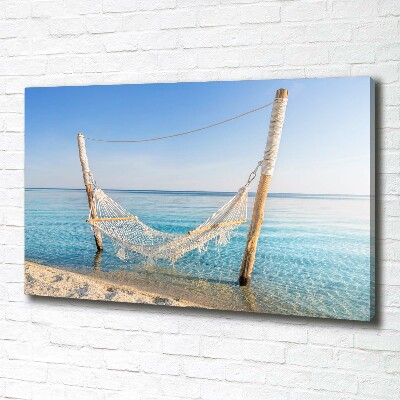 Tableau sur toile Hamac en bord de mer