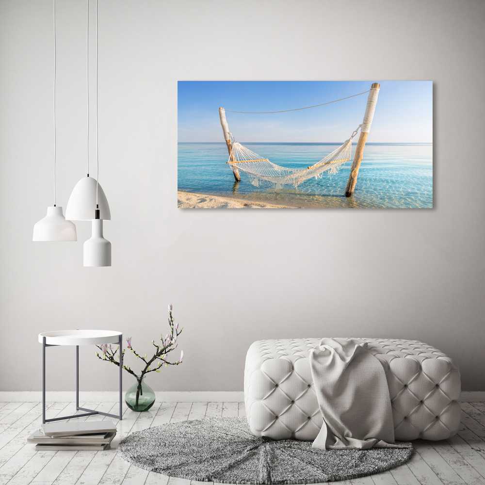 Tableau sur toile Hamac en bord de mer