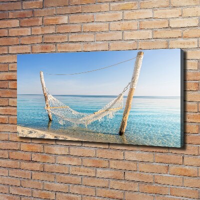 Tableau sur toile Hamac en bord de mer