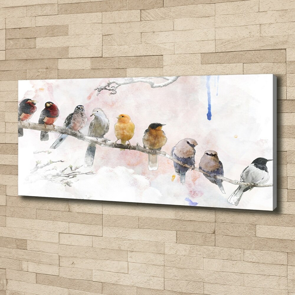 Tableau sur toile Oiseaux sur une branche