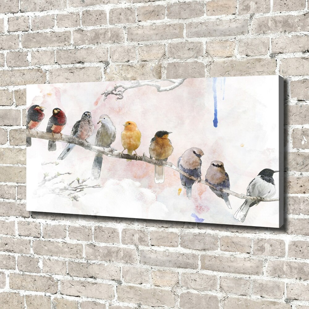 Tableau sur toile Oiseaux sur une branche