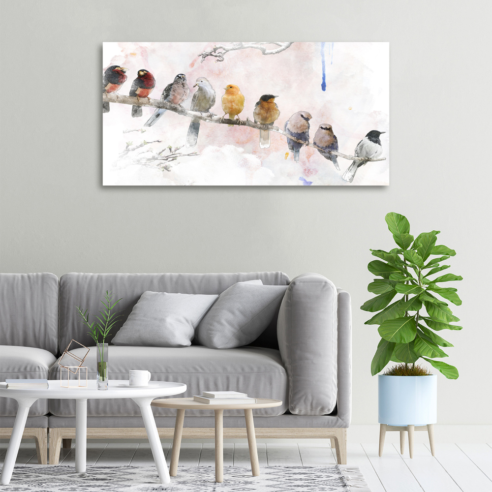 Tableau sur toile Oiseaux sur une branche