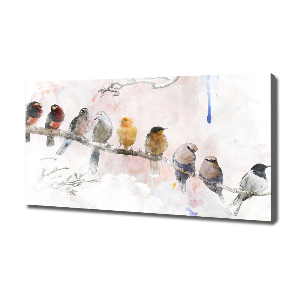 Tableau sur toile Oiseaux sur une branche