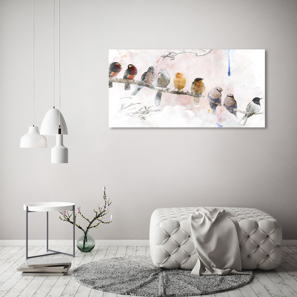 Tableau sur toile Oiseaux sur une branche