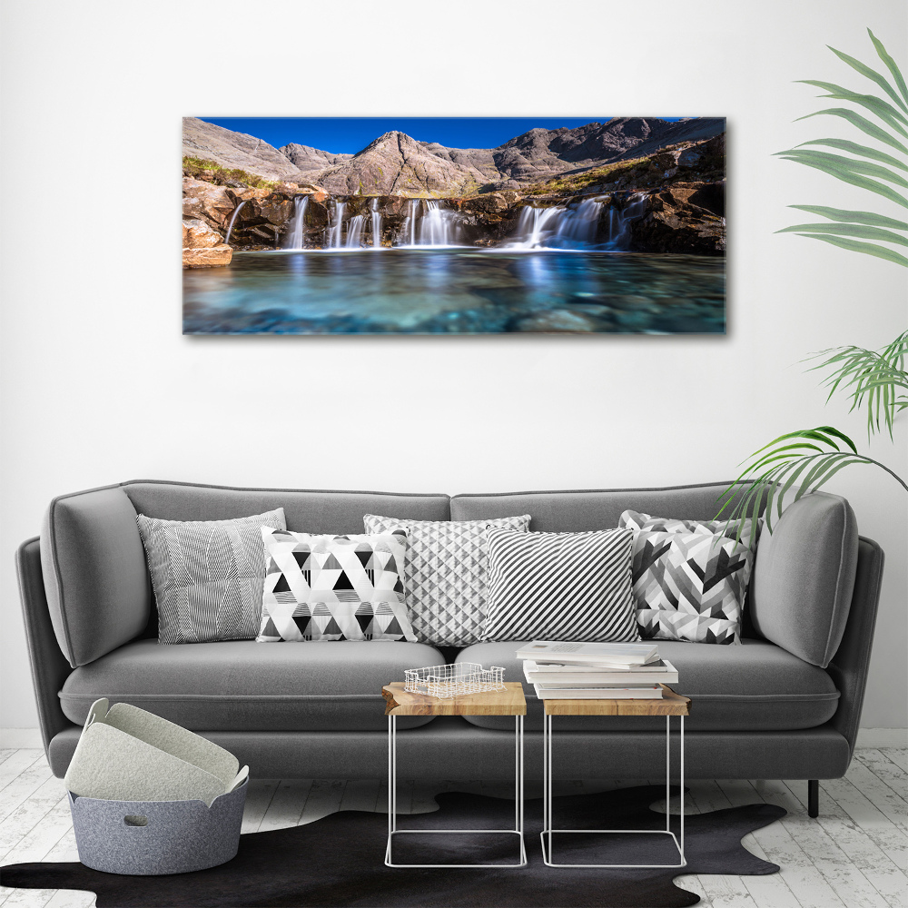 Tableau mural sur toile Chute d'eau dans les montagnes