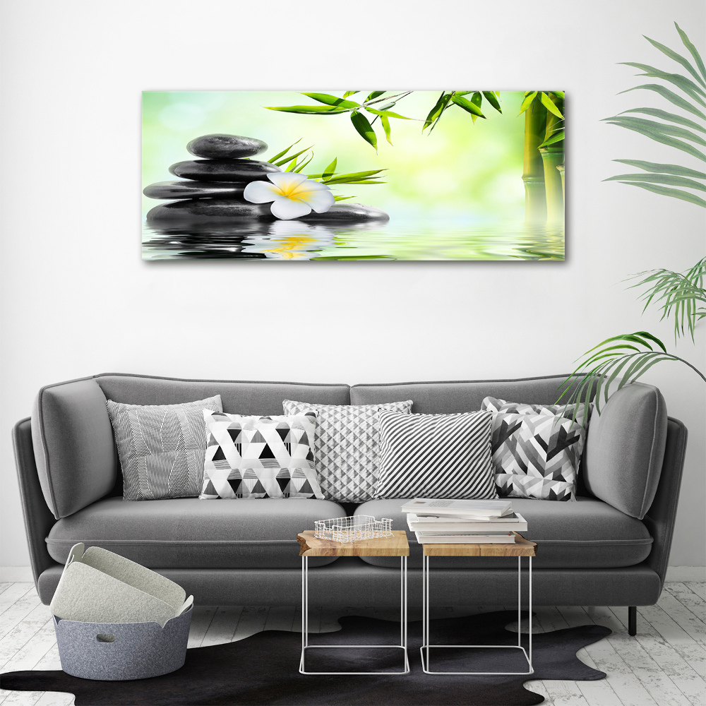 Tableau photo sur toile Plumeria et bambou