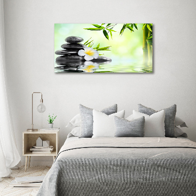 Tableau photo sur toile Plumeria et bambou