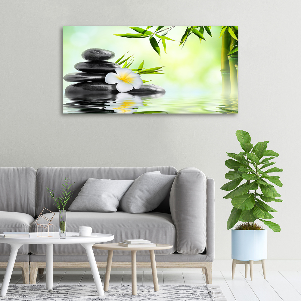 Tableau photo sur toile Plumeria et bambou