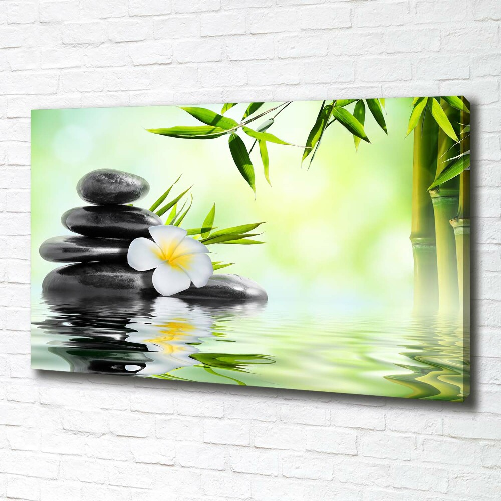 Tableau photo sur toile Plumeria et bambou