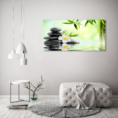 Tableau photo sur toile Plumeria et bambou