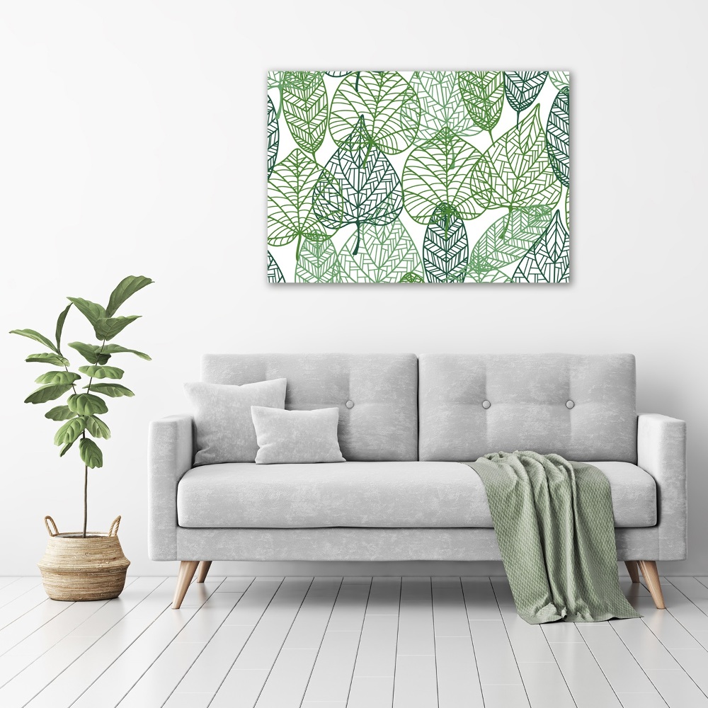 Tableau photo sur toile Motif des feuilles vertes