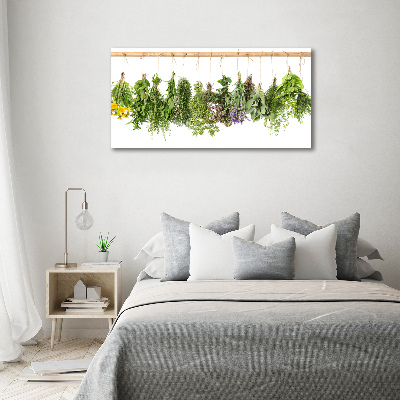 Tableau toile imprimée Herbes sur une ficelle