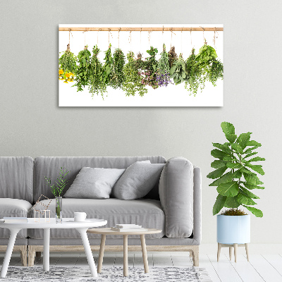 Tableau toile imprimée Herbes sur une ficelle