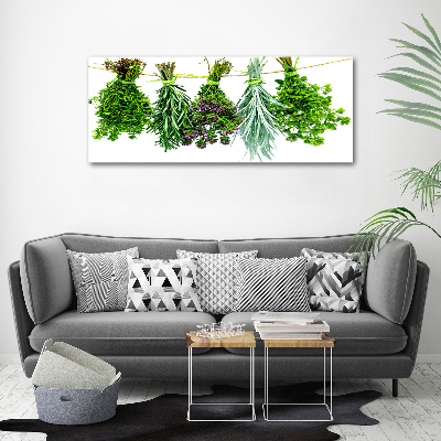 Tableau sur toile Herbes sur une ficelle