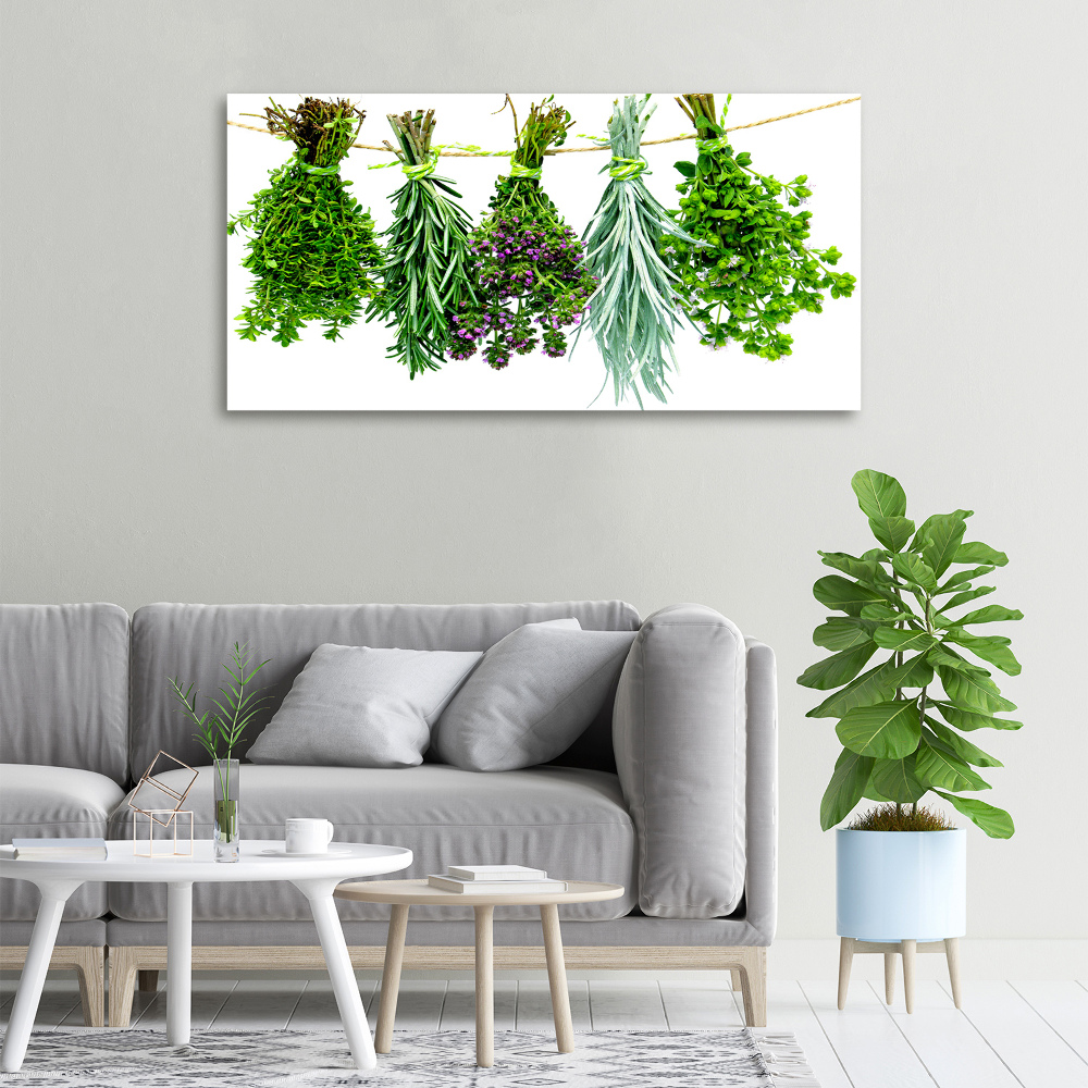 Tableau sur toile Herbes sur une ficelle