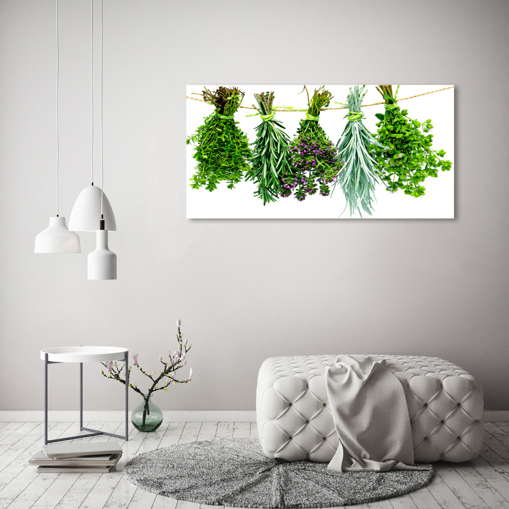 Tableau sur toile Herbes sur une ficelle