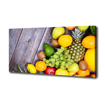 Tableau toile imprimée Fruits sur bois