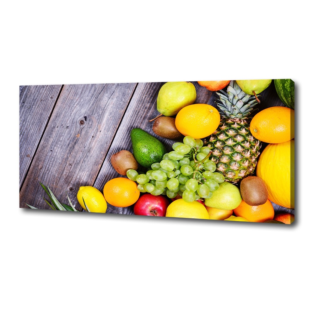 Tableau toile imprimée Fruits sur bois