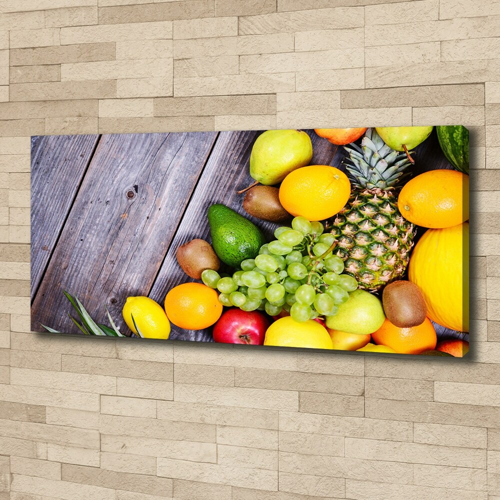 Tableau toile imprimée Fruits sur bois