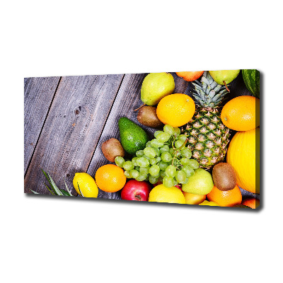 Tableau toile imprimée Fruits sur bois