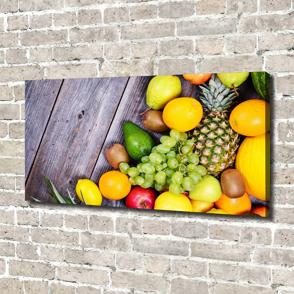 Tableau toile imprimée Fruits sur bois