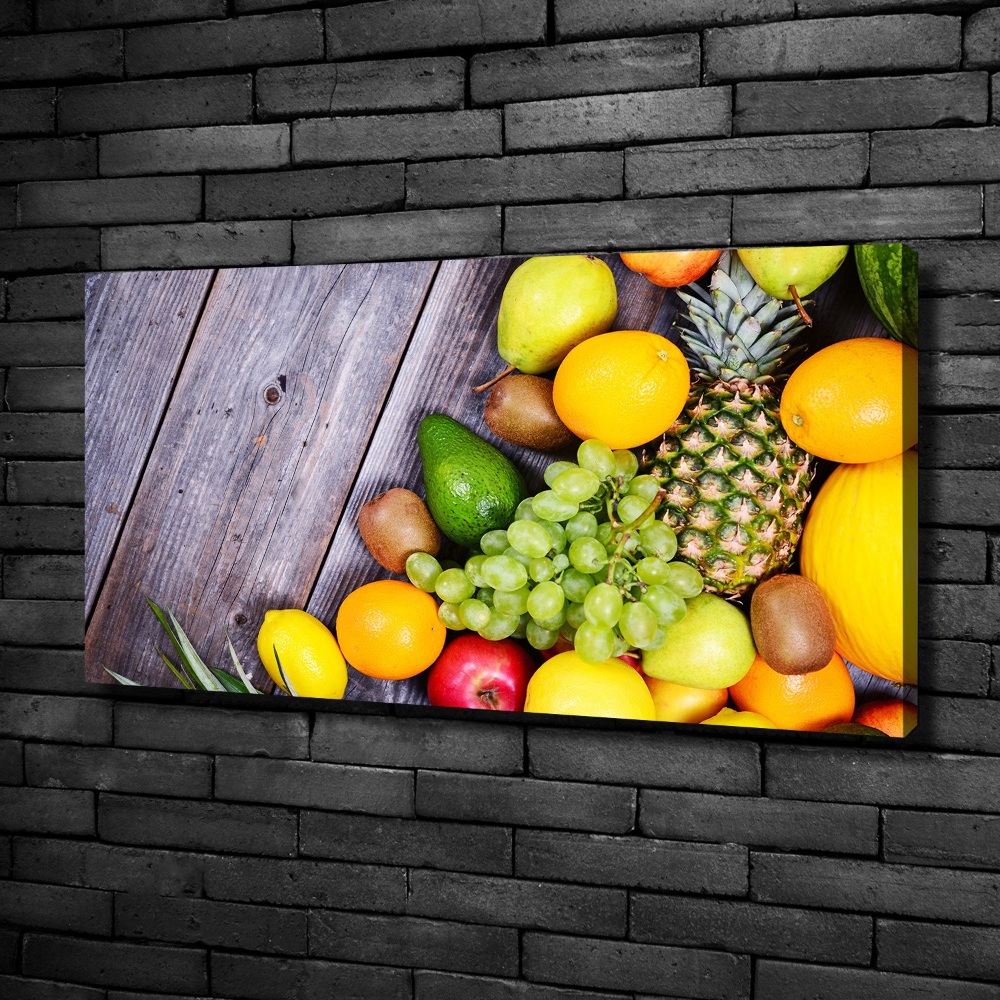 Tableau toile imprimée Fruits sur bois