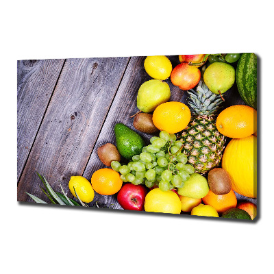 Tableau toile imprimée Fruits sur bois