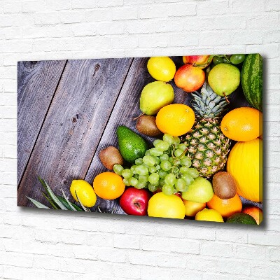 Tableau toile imprimée Fruits sur bois