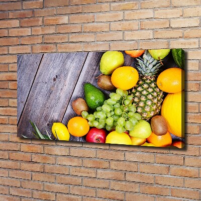 Tableau toile imprimée Fruits sur bois