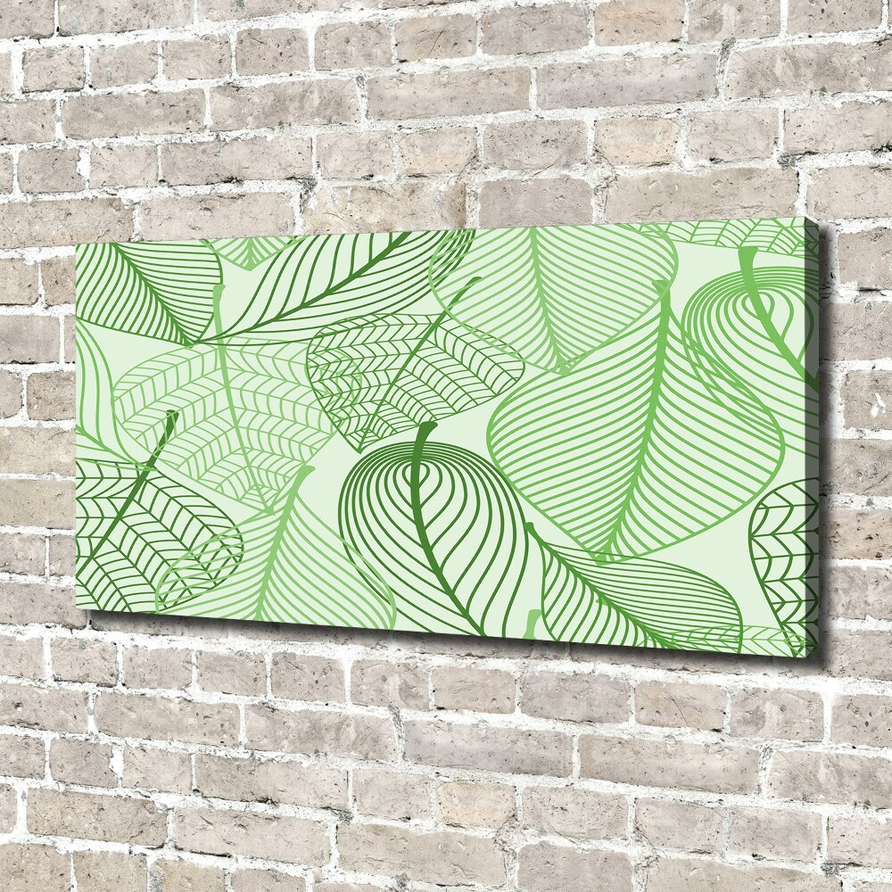 Tableau toile imprimée Feuilles à motifs