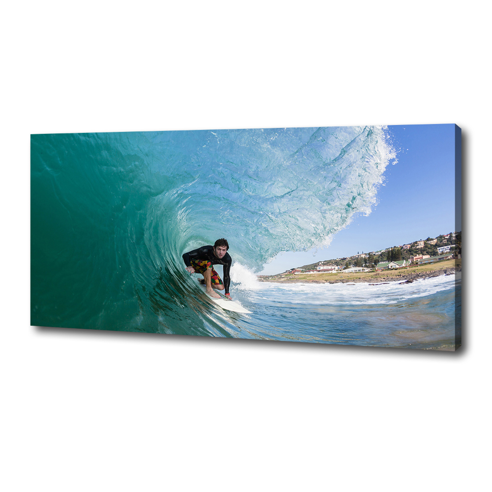 Tableau mural sur toile Surfeur sur une vague