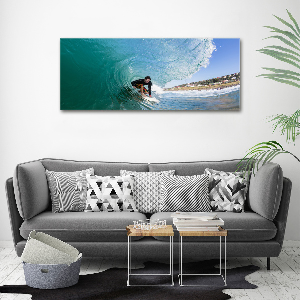 Tableau mural sur toile Surfeur sur une vague