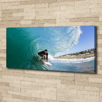 Tableau mural sur toile Surfeur sur une vague