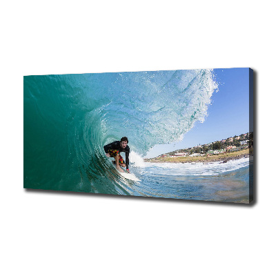 Tableau mural sur toile Surfeur sur une vague