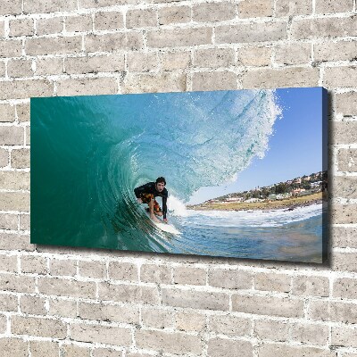 Tableau mural sur toile Surfeur sur une vague