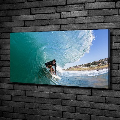 Tableau mural sur toile Surfeur sur une vague