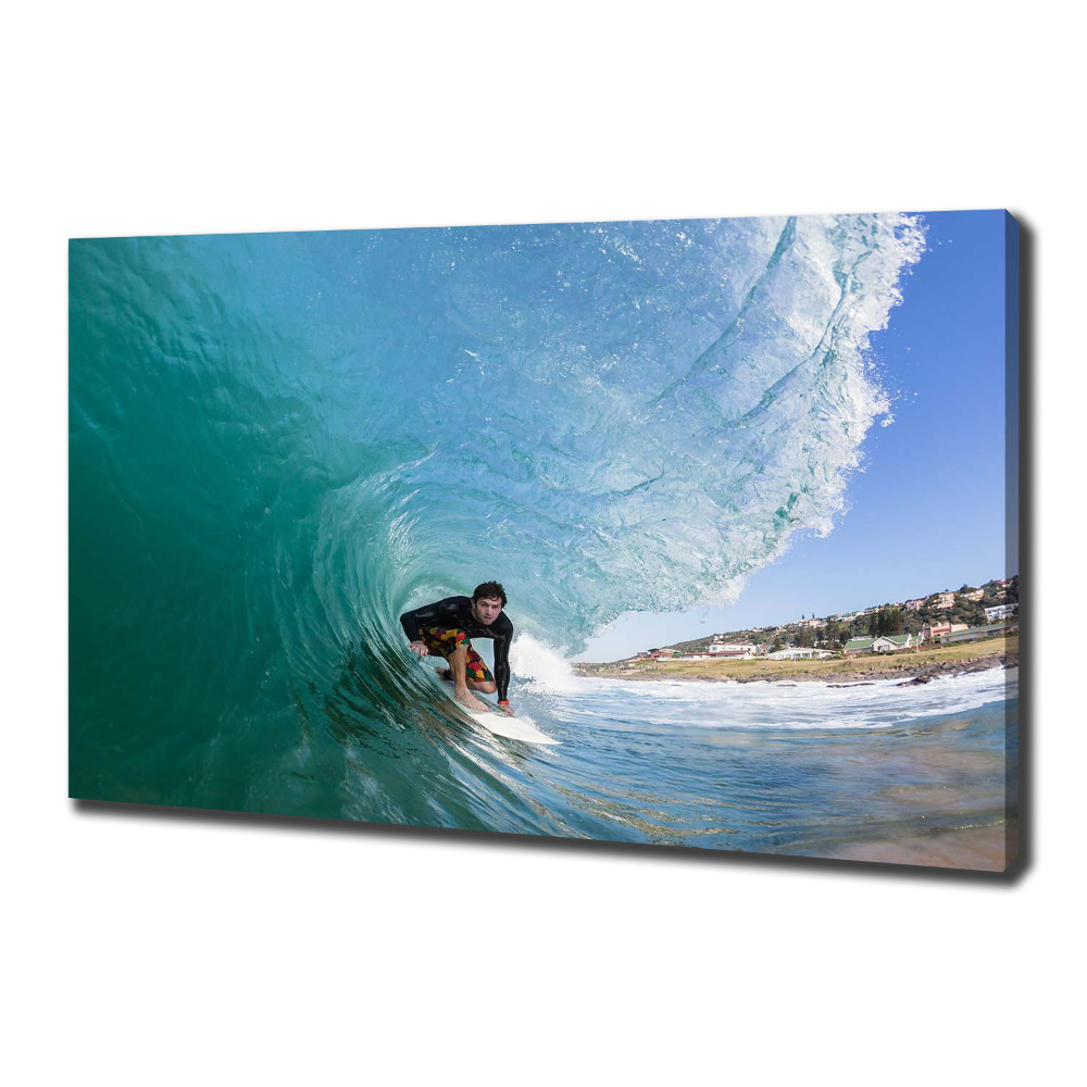 Tableau mural sur toile Surfeur sur une vague