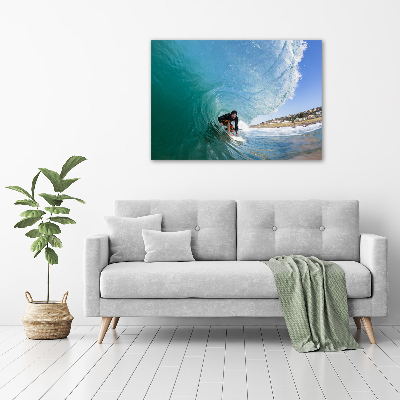 Tableau mural sur toile Surfeur sur une vague