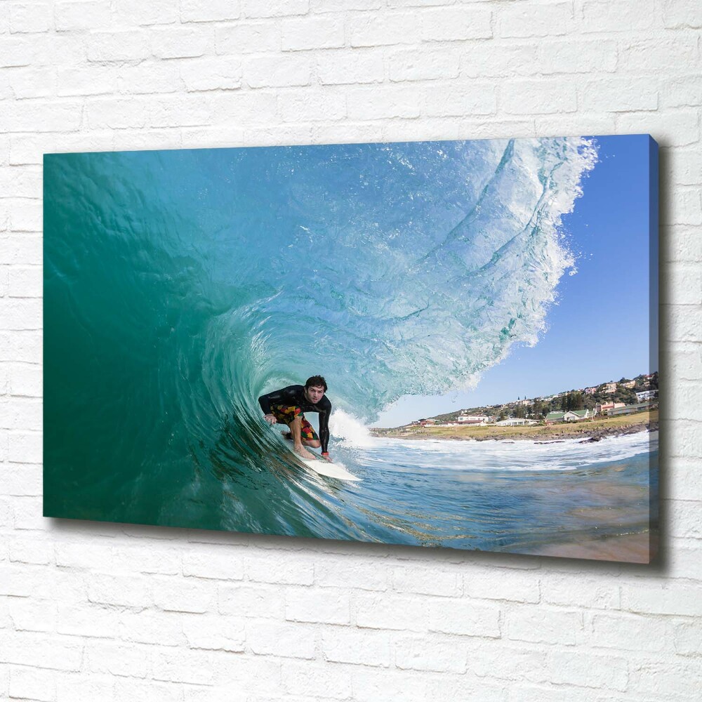 Tableau mural sur toile Surfeur sur une vague