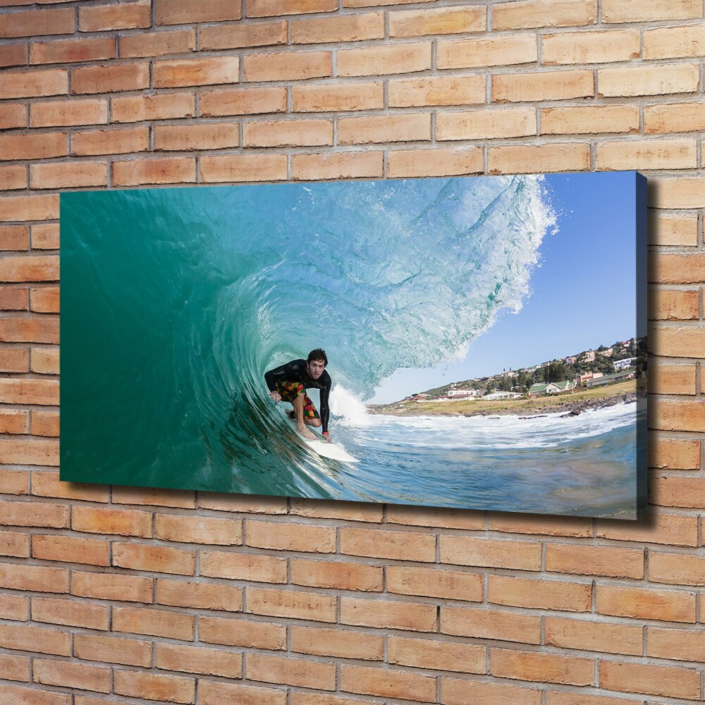 Tableau mural sur toile Surfeur sur une vague