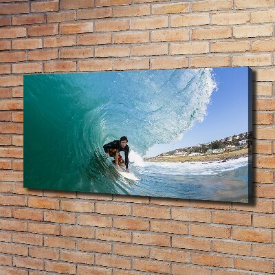 Tableau mural sur toile Surfeur sur une vague