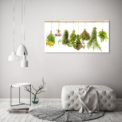 Tableau toile imprimée Herbes sur une ficelle