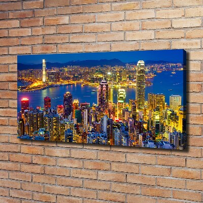 Tableau toile imprimée Hong Kong de nuit