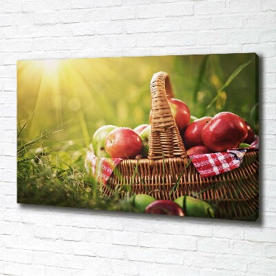 Tableau toile imprimée Pommes dans un panier