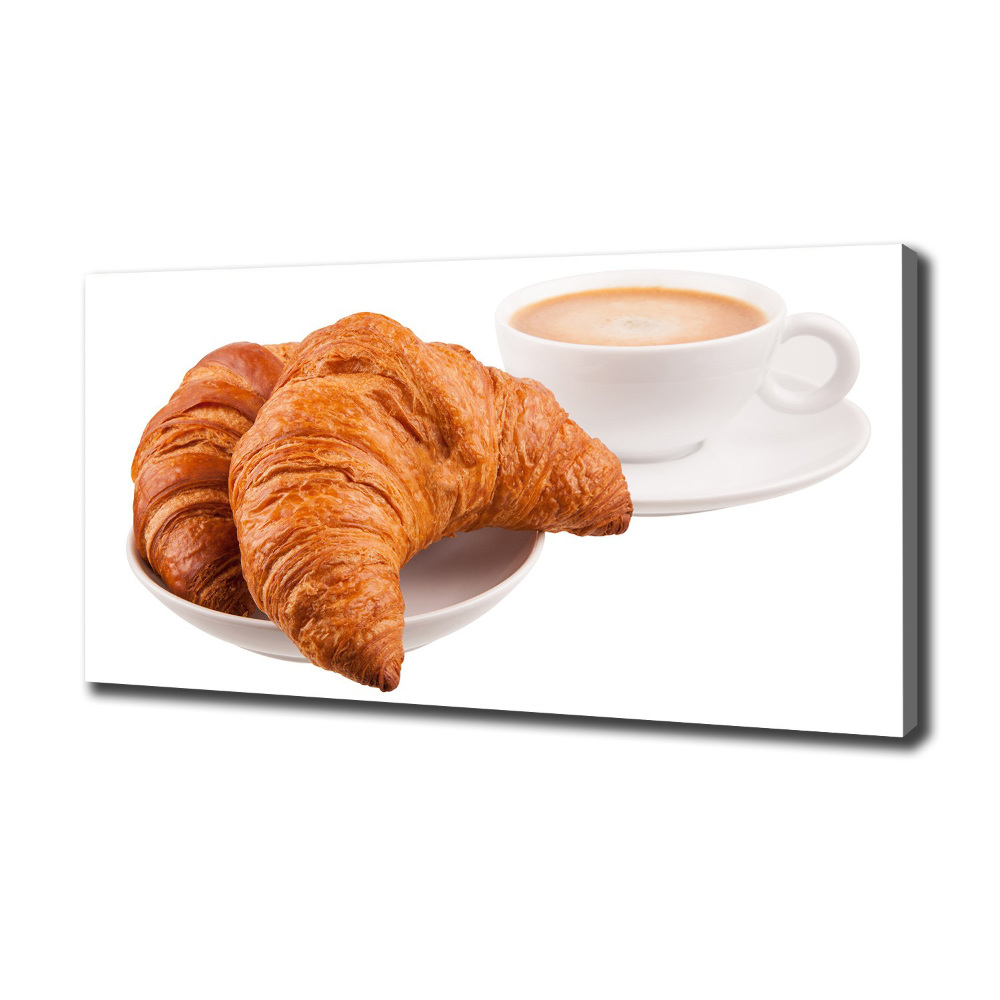 Tableau photo sur toile Croissants et café