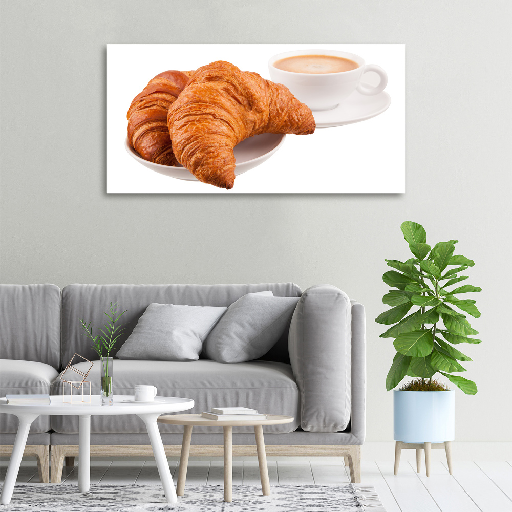 Tableau photo sur toile Croissants et café