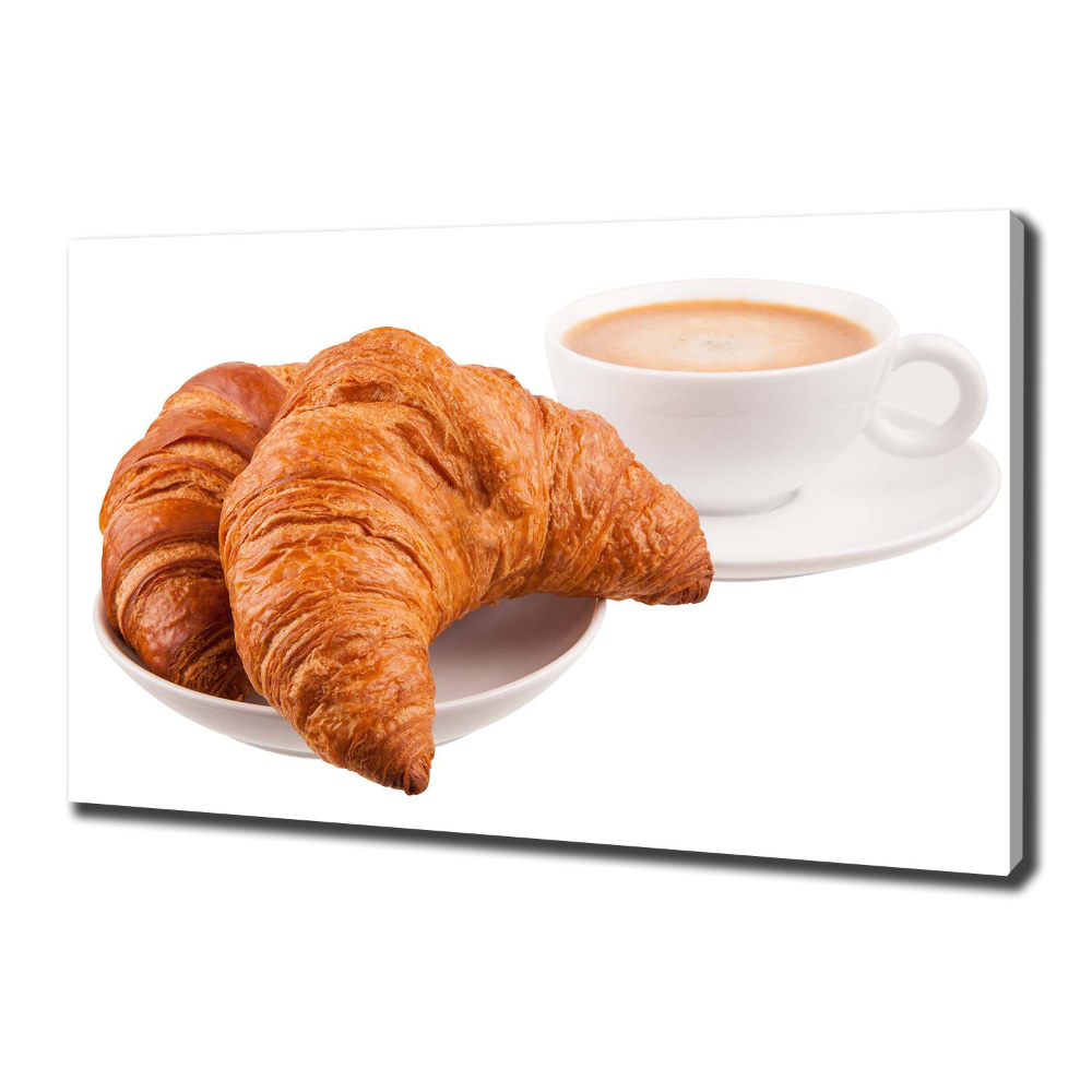 Tableau photo sur toile Croissants et café